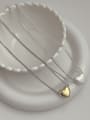 thumb Brass Heart Minimalist Multi Strand Necklace 0