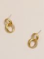 thumb Brass Cubic Zirconia Geometric Minimalist Drop Trend Korean Fashion Earring 4