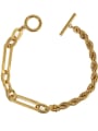 thumb Brass Hollow Geometric Vintage Link Bracelet 4