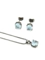 thumb Brass Round Cubic Zirconia Earring and Necklace Set 2