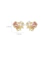 thumb Brass Cubic Zirconia Heart Dainty Stud Earring 3