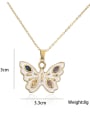 thumb Brass Cubic Zirconia Enamel  Trend Butterfly Pendant Necklace 3