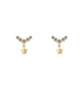 thumb Copper Cubic Zirconia Star Minimalist Stud Trend Korean Fashion Earring 0