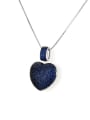 thumb Brass Rhinestone Heart Dainty   Pendant Necklace 3