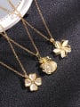 thumb Copper Cats Eye Flower Butterfly  Trend  Pendant Necklace 1