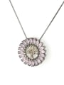 thumb Brass Cubic Zirconia Round Dainty Necklace 3