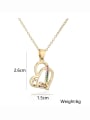 thumb Brass Cubic Zirconia  Dainty  Heart Letter MOM Pendant Necklace 4