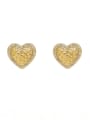 thumb Brass Cubic Zirconia Heart Minimalist Clip Earring 0