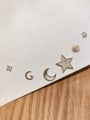 thumb Brass Cubic Zirconia Minimalist Star  Moon Set Stud Earring 1