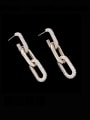 thumb Brass Cubic Zirconia Geometric Minimalist Cluster Earring 0