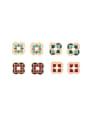 thumb Brass Enamel Geometric Ethnic Stud Earring 2