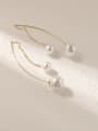 thumb Brass Imitation Pearl Tassel Minimalist Hook Trend Korean Fashion Earring 3