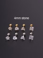 thumb Titanium Steel Cubic Zirconia Star Minimalist Stud Earring(Single Only One) 2