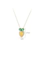 thumb Brass Cubic Zirconia Friut Dainty Necklace 2