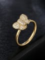 thumb Brass Cubic Zirconia Butterfly Trend Band Ring 1
