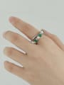 thumb Brass Imitation Pearl Geometric Vintage Stackable Ring 1
