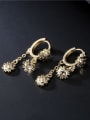 thumb Brass Cubic Zirconia Moon Vintage Huggie Earring 3