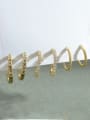 thumb Brass Cubic Zirconia Geometric Minimalist Hoop Earring 0