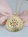thumb Brass Cubic Zirconia Flower Vintage Necklace 1