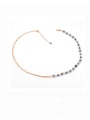 thumb Brass Imitation Pearl Geometric Minimalist Lariat Necklace 2