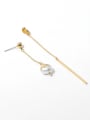 thumb Brass Freshwater Pearl Tassel Minimalist Threader Earring 3