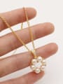 thumb Brass Imitation Pearl Geometric Minimalist Trend Korean Fashion Necklace 1