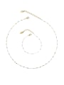 thumb Brass Glass beads  Minimalist Irregular Bracelet and Necklace Set 0