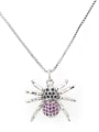 thumb Brass Cubic Zirconia Insect Vintage Necklace 1