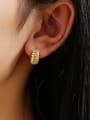 thumb Brass Geometric Vintage Huggie Earring 1