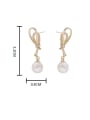 thumb Brass Imitation Pearl Geometric Minimalist Drop Earring 3