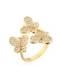 thumb Brass Cubic Zirconia Flower Vintage Band Ring 0