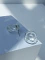 thumb Hand  Glass  Clear Round Shape Minimalist Single Earring( Single-Only One) 0