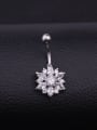 thumb Stainless steel Cubic Zirconia Flower Hip Hop Belly studs & Belly Bars 0