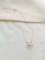 thumb Copper Cubic Zirconia Flower Dainty Trend Korean Fashion Necklace 1