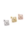 thumb Brass Cubic Zirconia Triangle Cute Stud Earring 4