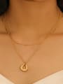 thumb Brass Water Drop Vintage Hollow  Geometric  Pendant Necklace 2