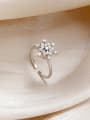 thumb Copper+ Cubic Zirconia White Flower Trend Ring/Free Size Ring 0