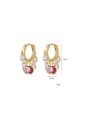 thumb Brass Cubic Zirconia Tassel Dainty Stud Earring 2