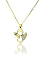 thumb Brass Cubic Zirconia Angel Cute Necklace 0