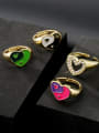 thumb Brass Imitation Pearl Heart Trend Band Ring 1