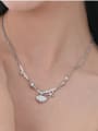 thumb Brass Imitation Pearl Star Hip Hop Necklace 1