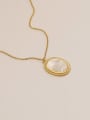 thumb Brass Shell Geometric Minimalist Pendant Trend Korean Fashion Necklace 1