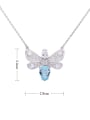 thumb Brass Cubic Zirconia Bee Cute Necklace 4