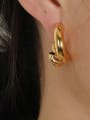 thumb Brass Geometric Vintage Stud Earring 1