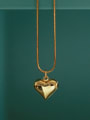 thumb Brass Smooth Heart Minimalist Necklace 2