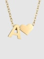 thumb Stainless steel Letter Minimalist  Heart Pendant Necklace 0