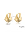 thumb Brass Smooth  Geometric Minimalist Huggie Earring 1