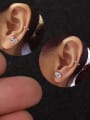 thumb Brass Cubic Zirconia Owl Hip Hop Stud Earring(Single) 1