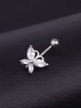 thumb Stainless steel Cubic Zirconia Butterfly Hip Hop Belly Rings & Belly Bars 2