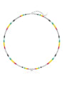 thumb Brass Rainbow Minimalist Beaded Necklace 0